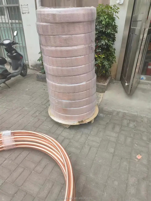 1 / 4'' 3 / 8'' Copper Pipe Tube Pancake Coil 0.2mm For Air Conditioning